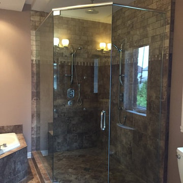 Custom walk in glass shower