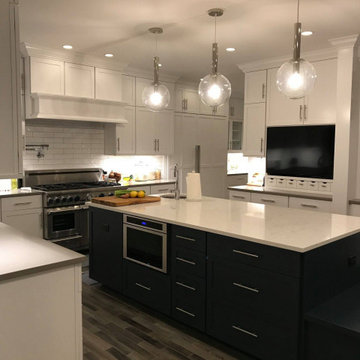 BLUE ISLAND WHITE PERIMETER CABINETS