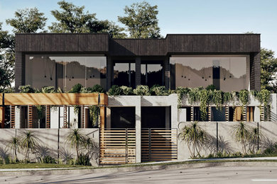 Photo of a contemporary home design in Sydney.