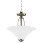 Generation Lighting Collection - Sea Gull Lighting 2-Light Semi-Flush Convertible Pendant, Brushed Nickel - Blubs Not Included