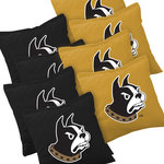 AJJ Enterprises - Wofford Terriers Cornhole Bags Set of 8 - Officially Licensed Set of 8 Wofford Terriers Cornhole Bags.  Highest quality logo'd bags you'll find anywhere!.  Logo is applied using a heat transfer technique.  Officially Licensed Collegiate ProductRegulation size (6 inches x 6 inches)Filled with whole kernel feed corn Made with 10 oz duck cloth fabricEach bag weights 1 pound (16 oz)