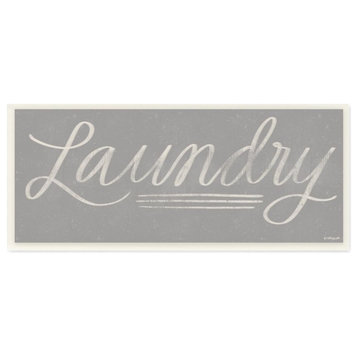 Soft Gray Textured Chalky Hand Script Laundry Typography, Wall Plaque, 7"x17"