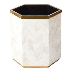 PLANTER CLAM STONE / BRASS - Home Decor