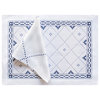 Anfa Blue and White Linen Placemat, Set of 4