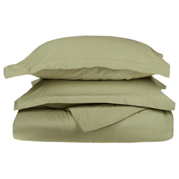 Egyptian Cotton Duvet Cover Pillow Shams set, Sage, King/Cal King