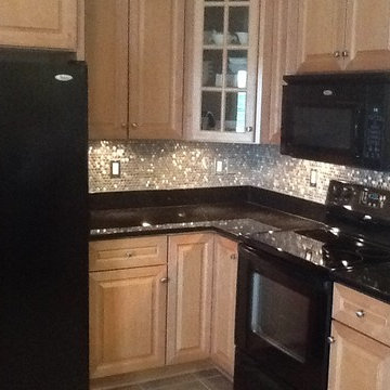Eden Mosaic Tile Installations: Penny Round Pattern Mosaic Stainless Steel Tile