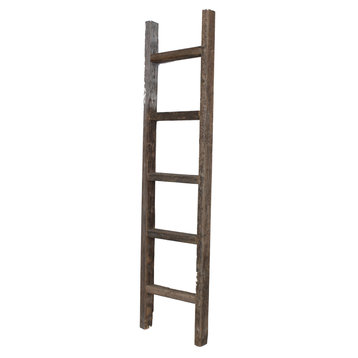BarnwoodUSA Rustic Reclaimed Wooden Ladder, 5 Foot