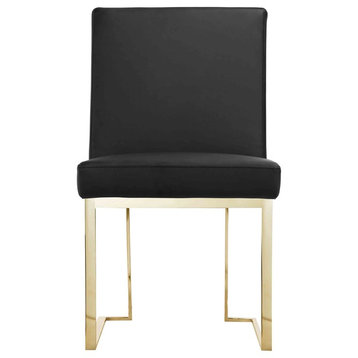 Gold Avery Side Chairs, Set of 2, Black/Gold