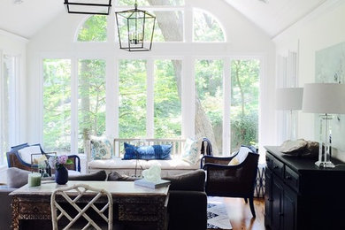 Example of a minimalist sunroom design in Dallas