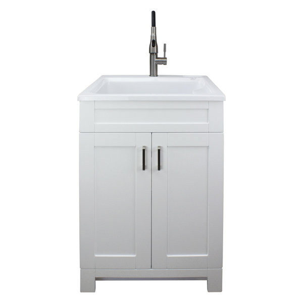 Transolid 25-in Laundry Cabinet w/ Acrylic Sink & High Arc Faucet in W