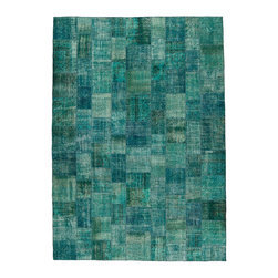 Over-dyed Turkish Patchwork Rug - Rugs