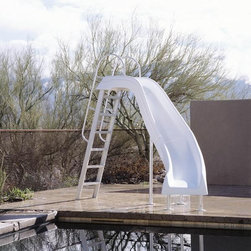 Inter-Fab City 2 Right Runway Pool Slide - White - Hot Tub And Pool Supplies