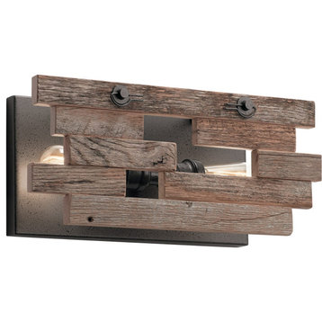 Cuyahoga Mill 2-Light 8" Wall Sconce in Anvil Iron