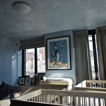 children's nursery clouds mural