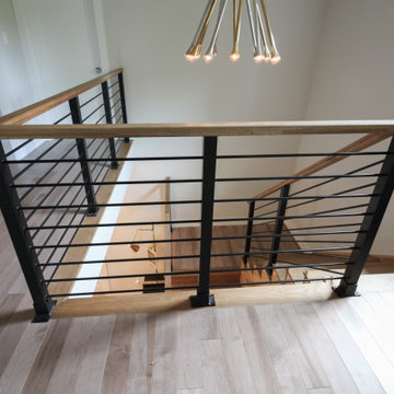 Project #71 | Modern Hickory Staircase with Horizontal Balustrade