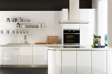 OP16-A03: Modern White Galley Small Kitchen