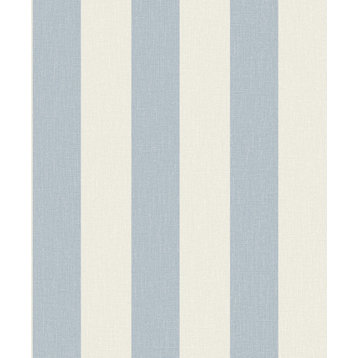 Simple Stripes Wallpaper, Blue, Double Roll