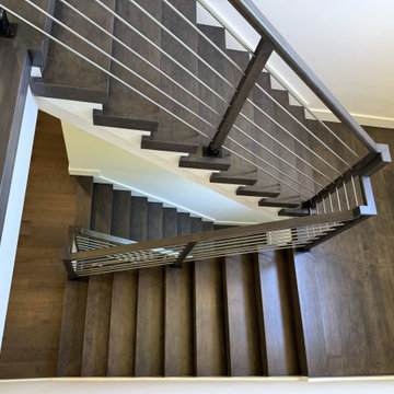 Project #137 | Maple Staircase with Stainless Steel Railing