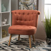 GDF Studio Donna Plush Modern Tufted Accent Chair, Orange/Natural