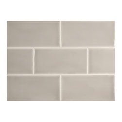 Stuccio Ceramic Tile - Grey Rock Gloss 3" x 6" Tile - Tile