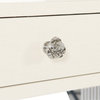 Bernhardt Calista Metal Desk, Silken Pearl/Polished Nickel