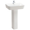 Emma 22" Pedestal Bathroom Ceramic Sink With Overflow