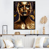 Woman With Black And Gold Butterflies II Framed Canvas, 30x40, Black
