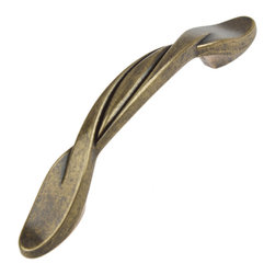 GlideRite Hardware - 3" CC Cabinet Hardware Twist Pull, Antique Brass - Cabinet And Drawer Handle Pulls