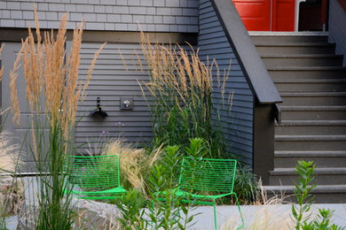 This is an example of a small contemporary full sun front yard landscaping in Vancouver.