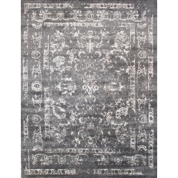 Transitiona Collection Hand-Knotted Bamboo Silk Area Rug, 9'3"x12'