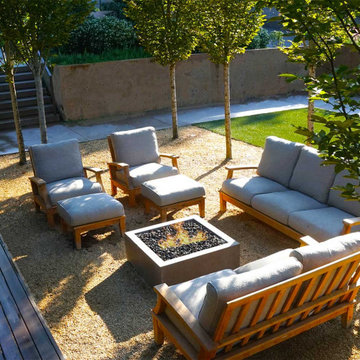 Crisp, clean lines and subtle color define a European-like courtyard