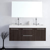 Opulento 54" Gray Oak Modern Double Sink Bathroom Vanity w/ Medicine Cabinet
