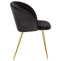 Fran Chair, Gold Metal, Set of 2, Black Velvet