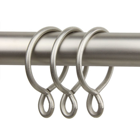 2-1/4" Curtain Eyelet Rings, Set of 10, Satin Nickel