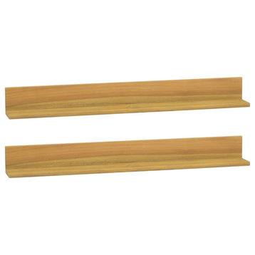 Vidaxl Wall Shelves 2-Piece 35.4"x3.9"x3.9" Solid Wood Teak