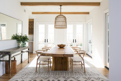 This is an example of a transitional dining room in Orange County.