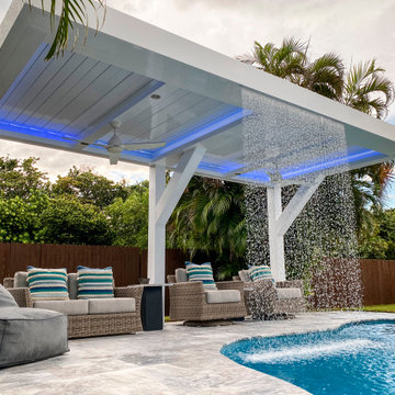 Automated Pergola + Waterfall in Boca Raton
