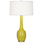 Robert Abbey - Robert Abbey CI701 Delilah - One Light Table Lamp - Cord Length: 96.00  Base Dimension: 5.75  Cord Color: SilverDelilah One Light Table Lamp Citron Glazed/Antique Brass Oyster Linen Shade *UL Approved: YES *Energy Star Qualified: n/a  *ADA Certified: n/a  *Number of Lights: Lamp: 1-*Wattage:150w A bulb(s) *Bulb Included:No *Bulb Type:A *Finish Type:Citron Glazed/Antique Brass