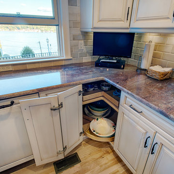 Plain & Fancy Vintage Color Match Maple Kitchen with Majestic Cherry Island