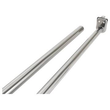 Adjustable Stainless Steel Closet Rod in Polished Chrome/Silver 72-120 Inches