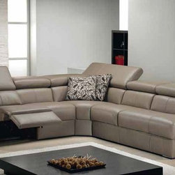 Themis Leather Sectional Sofa with Recliner by ROM, Belgium - Sectional Sofas