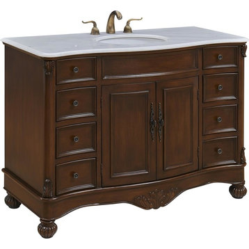 Vanity Cabinet Sink WINDSOR Turned Bun Feet Oval Single White Teak