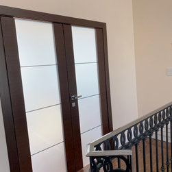 Private Residence - Custom Natural Veneer Wenge Doors - Interior Doors