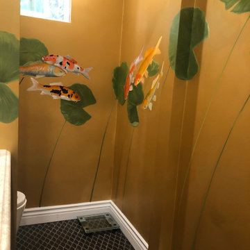 Koi Fish Bathroom Mural - Long Beach, CA