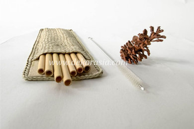Bamboo Straw Set with Simple Case Type B