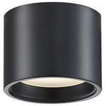 Access Lighting - Access Lighting Reel Small Flush Mount, Black/White Acrylic 50005LEDD-BL-ACR - *Part of the Reel Collection