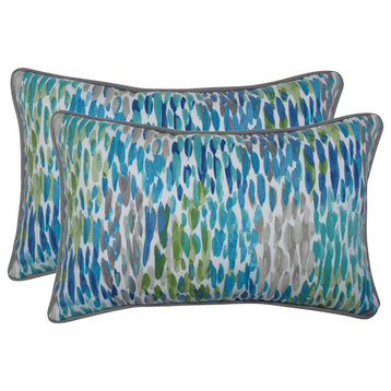 Make It Rain Cerulean Rectangular Pillows, Set of 2, 18.5"x11.5"x5"