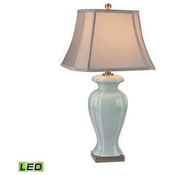 29" Ceramic LED Table Lamp, Celadon Glaze