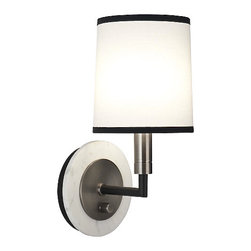 Robert Abbey Axis Single Wall Sconce White And Black With Marble - Wall Sconces