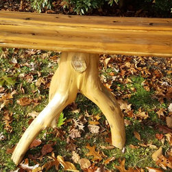 Natural Live Edge TV Stand - Rustic Cedar Root Entertainment Table - Coffee And Accent Tables
